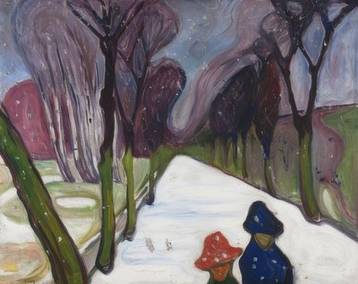 Viale nella tormenta di neve da Edvard Munch