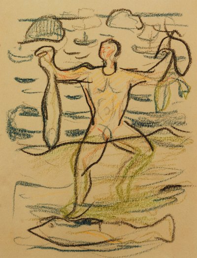 Bagnante con pesce, c. 1915-20 da Edvard Munch