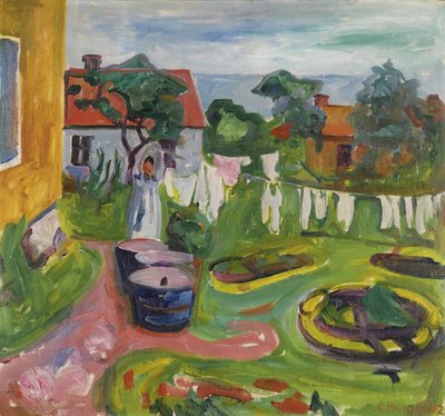 Vestiti su una linea ad Asgardstrand da Edvard Munch