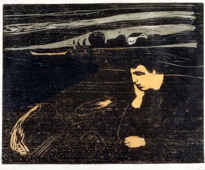 Sera, malinconia: sulla spiaggia da Edvard Munch