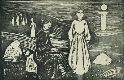 Donne sulla Spiaggia di Notte d