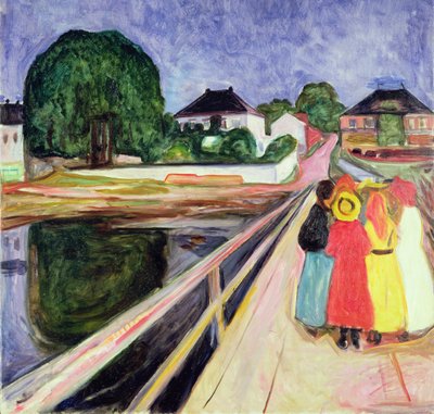 Ragazze su un ponte da Edvard Munch
