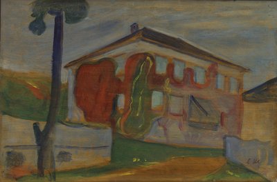 Casa con vite del Virginia rossa, c.1900 da Edvard Munch