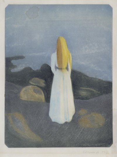 Giovane donna sulla spiaggia (La solitaria) da Edvard Munch