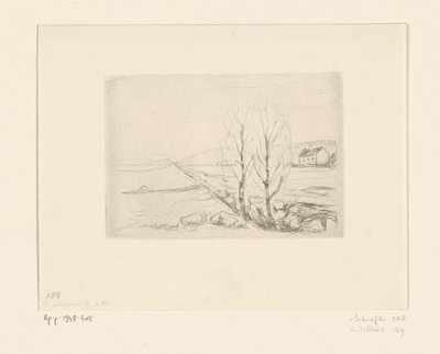 Paesaggio con casa da Edvard Munch