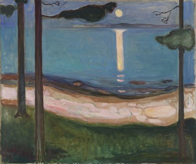 Paesaggio nordico al chiaro di luna. Dipinto di Edvard Munch, 1895 da Edvard Munch