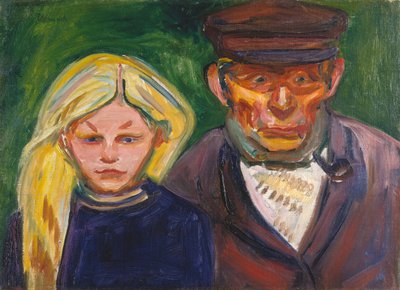 Il vecchio pescatore e sua figlia da Edvard Munch
