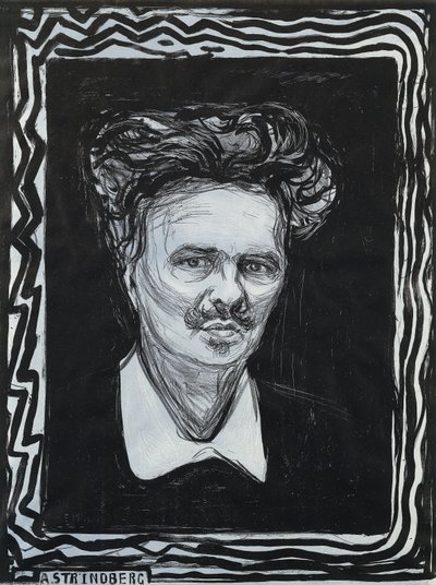 Ritratto di Strindberg da Edvard Munch