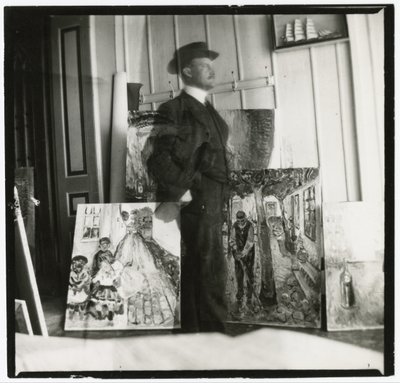 Autoritratto a 53 Am Strom a Warnemünde da Edvard Munch
