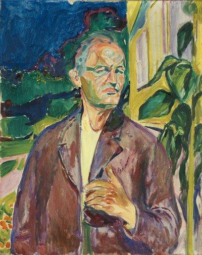 Autoritratto davanti al muro della casa da Edvard Munch