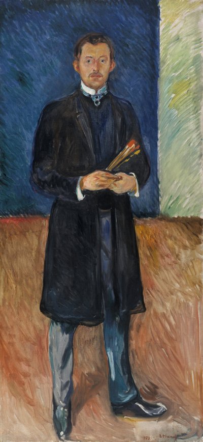 Autoritratto con pennelli da Edvard Munch