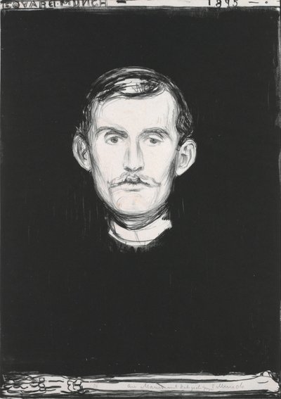 Autoritratto con braccio scheletrico da Edvard Munch