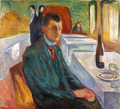 Autoritratto con una Bottiglia di Vino da Edvard Munch