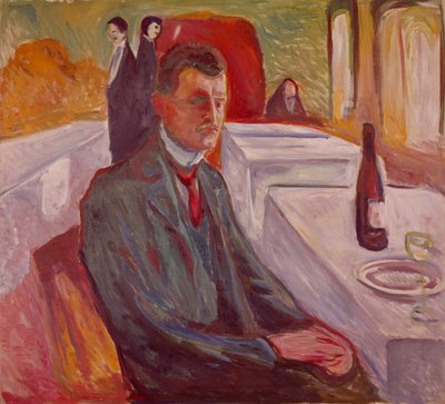Autoritratto con vino (dipinto) da Edvard Munch