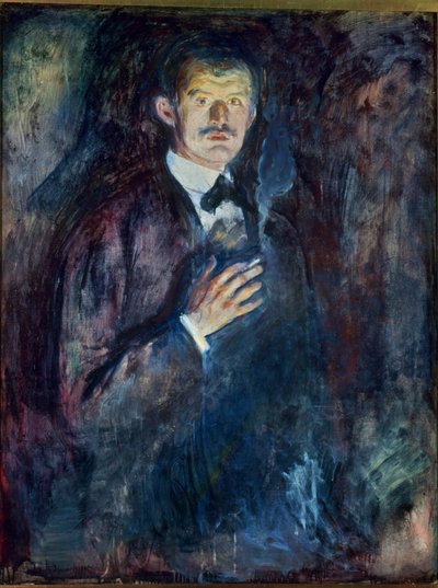 Autoritratto con sigaretta (olio su tela) da Edvard Munch
