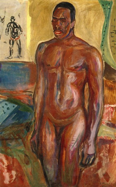 Africano nudo in piedi da Edvard Munch