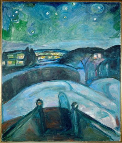 Notte stellata, Ekely (dipinto su tela) da Edvard Munch