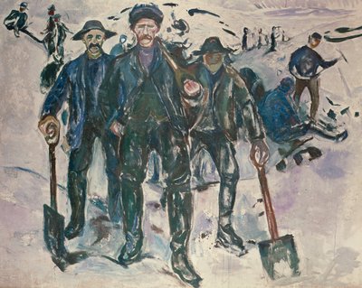 I wokers nella neve da Edvard Munch