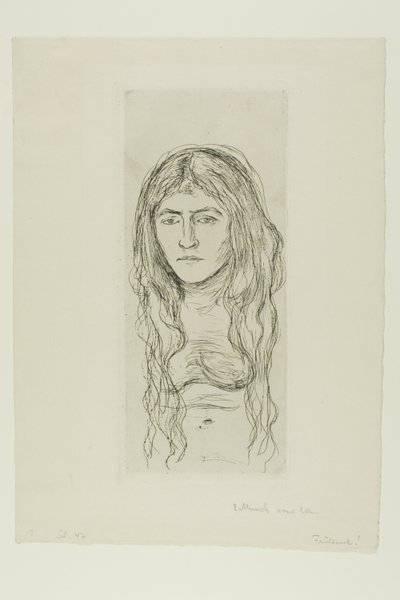 Donna con capelli lunghi da Edvard Munch