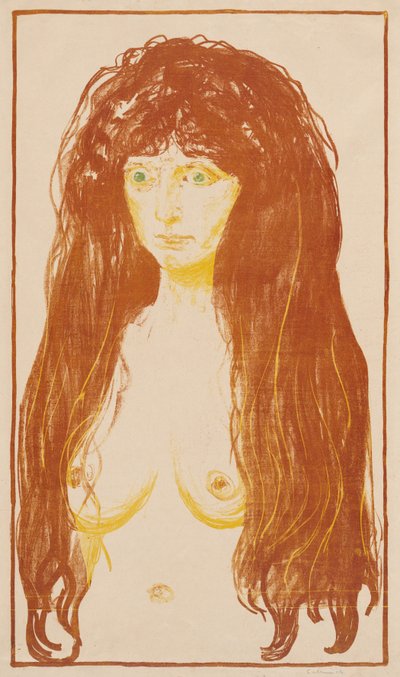 Donna dai capelli rossi e dagli occhi verdi (Il peccato) da Edvard Munch
