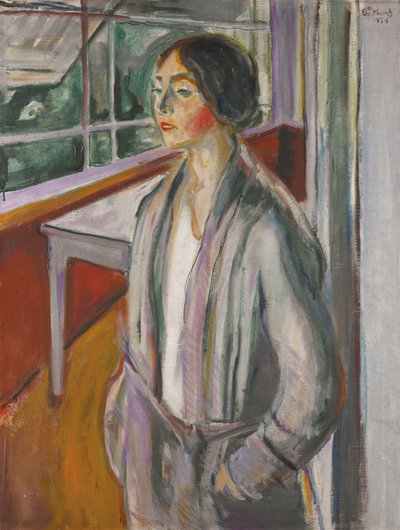 Giovane donna in veranda da Edvard Munch