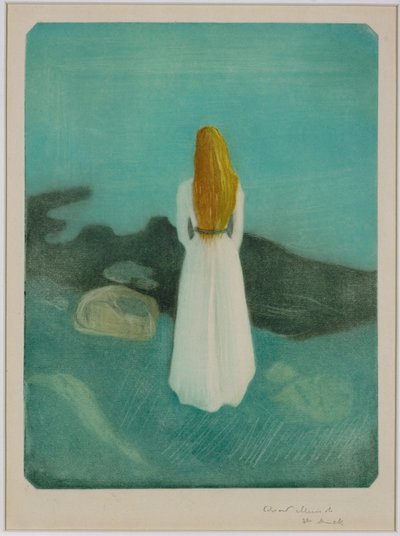 Giovane donna in riva al mare da Edvard Munch