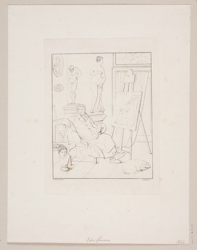 C.A. Lorentzen nel suo atelier da Edvard Sonne