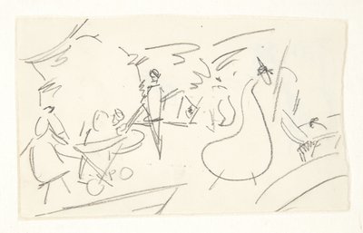Studio di composizione per il quadro di Langelinie da Edvard Weie