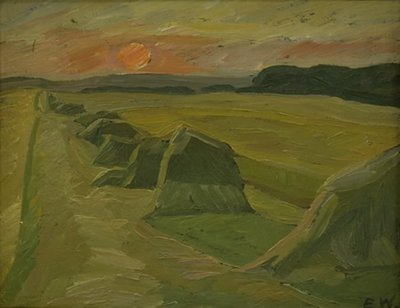 Paesaggio con covoni di fieno da Edvard Weie