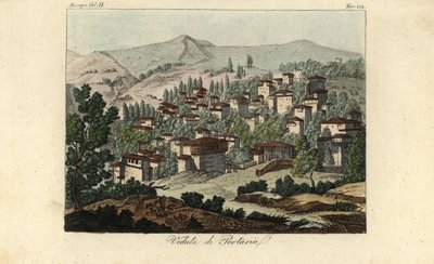 Veduta del villaggio di Portaria, Tessaglia, Grecia da Edward (after) Dodwell