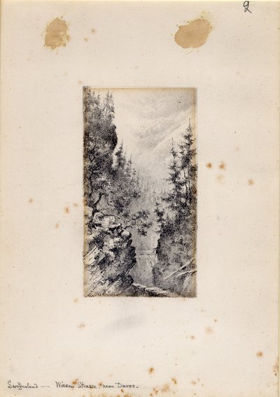 Wiesen Strasse vicino a Davos, Svizzera, 1898-99 da Edward Adrian Wilson