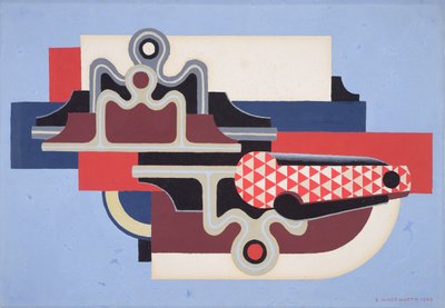Design astratto con un coltello a serramanico da Edward Alexander Wadsworth