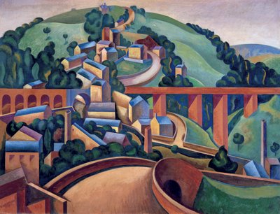 Villaggio di Buxton e Broadbottom, vicino a Glossop da Edward Alexander Wadsworth