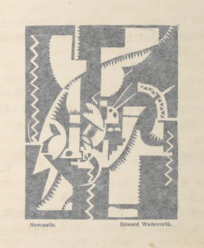 Newcastle di Edward Wadsworth da BLAST n. 1, la rivista vorticista da Edward Alexander Wadsworth