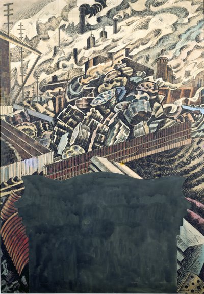 Cumuli di scorie, un design per il murale del Leeds Town Hall da Edward Alexander Wadsworth