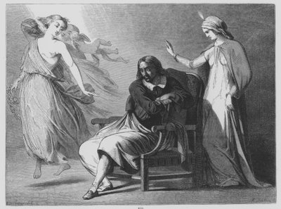 John Milton, Il Penseroso (incisione) da Edward Armitage