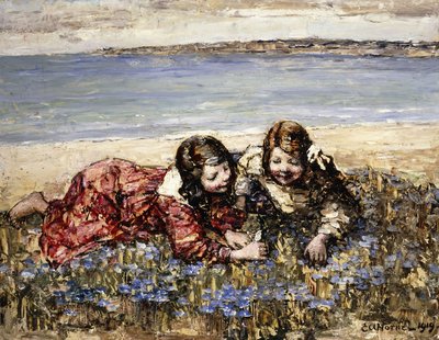 Raccolta di fiori sulla riva del mare da Edward Atkinson Hornel