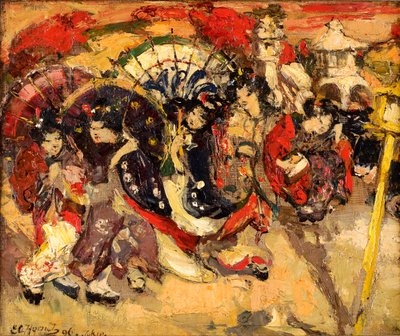 Figure giapponesi in un giardino da Edward Atkinson Hornel