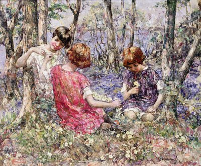 La catena di primule da Edward Atkinson Hornel