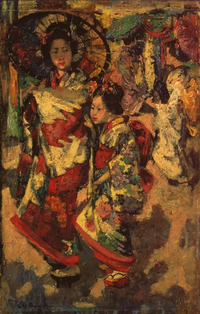 Due ragazze geisha da Edward Atkinson Hornel