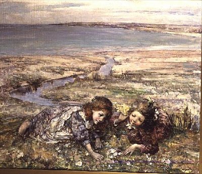 Due ragazze sulla spiaggia da Edward Atkinson Hornel