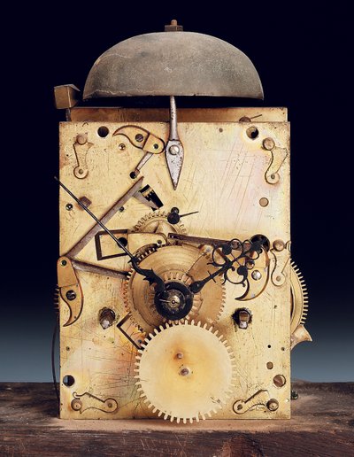 (dettaglio) di un orologio a pendolo della Regina Anna, n. 463 da Edward Banger