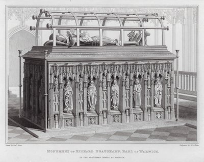 Monumento di Richard Beauchamp, conte di Warwick, nella cappella Beauchamp a Warwick (incisione) da Edward Blore