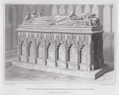 Monumento di William of Wykham, Vescovo di Winchester, nella Cattedrale di Winchester da Edward Blore