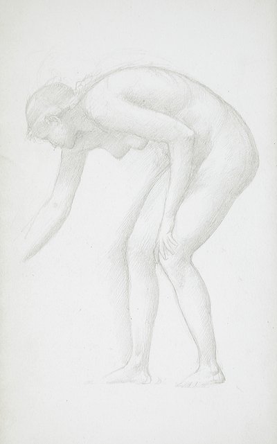 Nudo femminile in posizione ricurva da Edward Burne-Jones