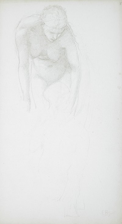 Nudo femminile in posizione ricurva da Edward Burne-Jones