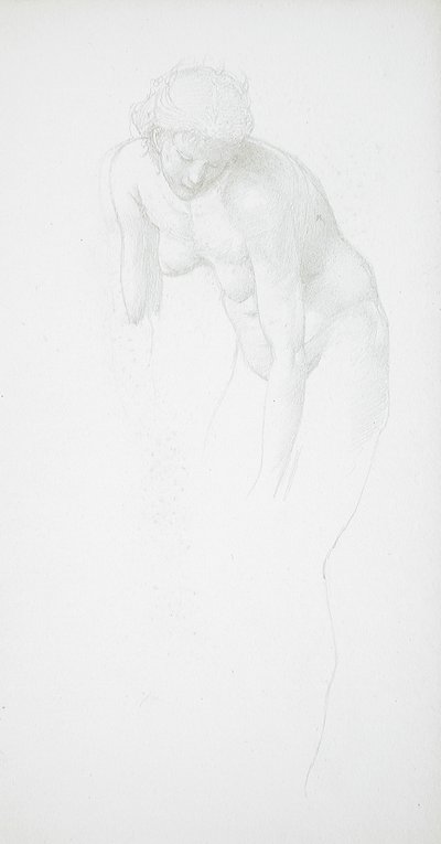 Nudo femminile in posizione ricurva da Edward Burne-Jones