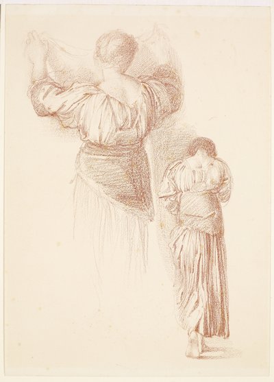 Studi di drappeggi femminili, visti da dietro da Edward Burne-Jones