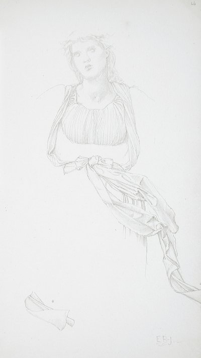 Studio di torso femminile e drappeggio da Edward Burne-Jones