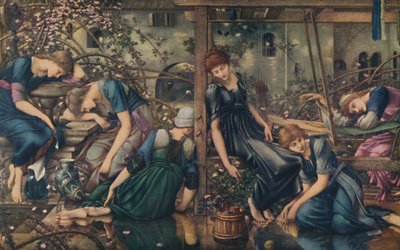 La rosa selvatica, Il cortile del giardino, c1890, 1922 da Edward Burne Jones